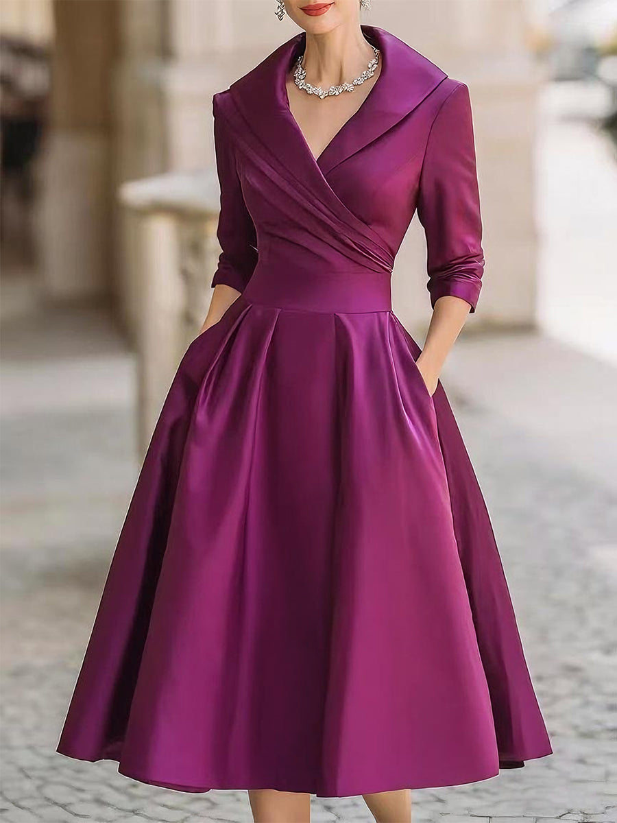 Lina | Robe midi en satin