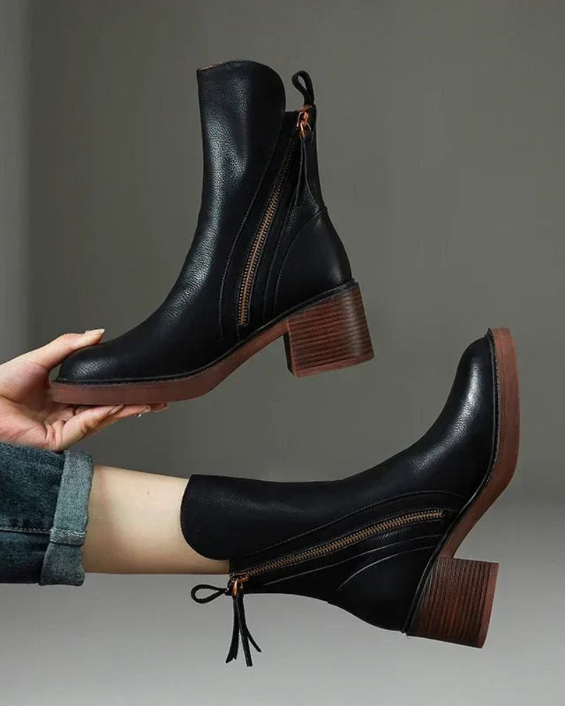 Valorine | Botte en cuir noire