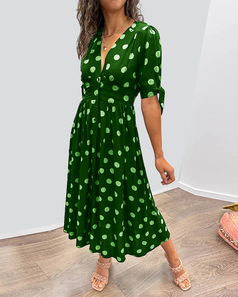 Monique | Robe Élégante à Pois