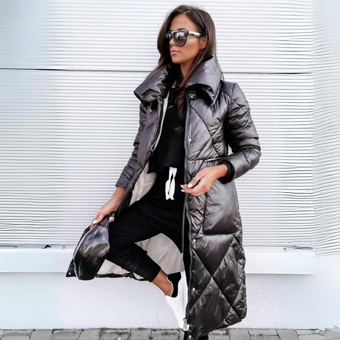 Nicole | Veste longue en coton matelassée