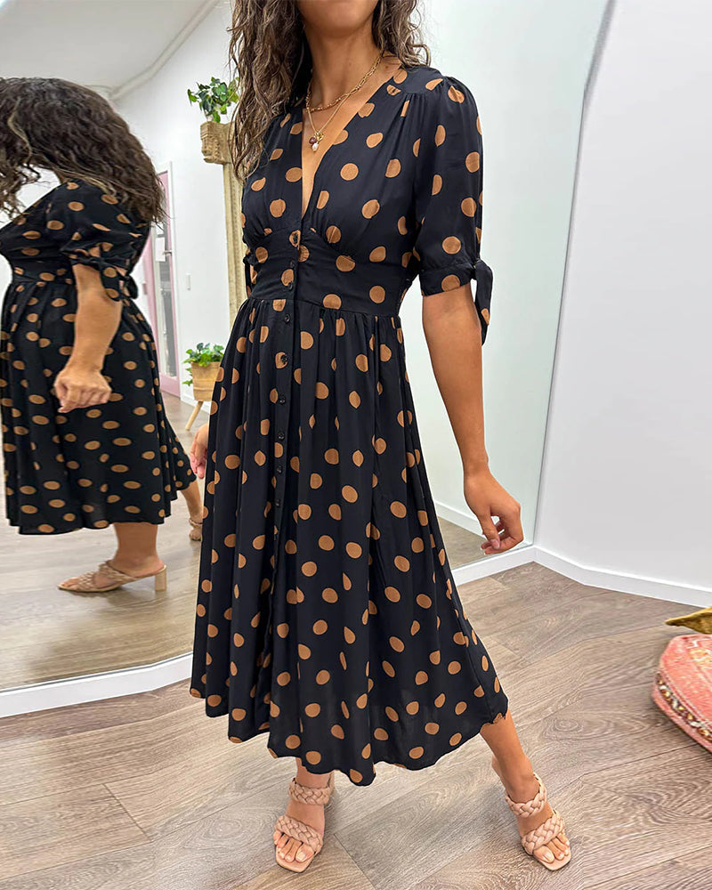Monique | Robe Élégante à Pois