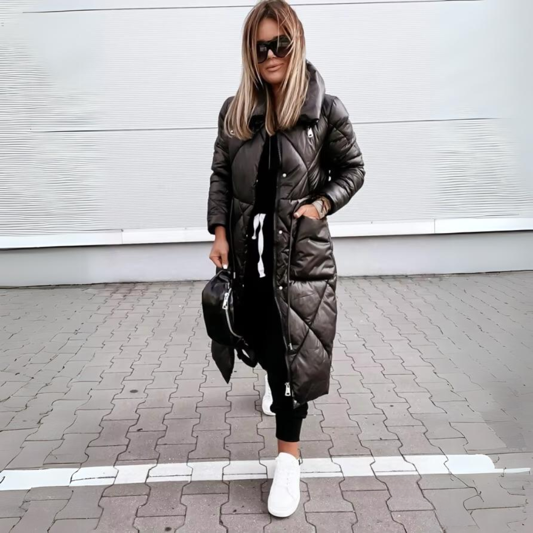 Nicole | Veste longue en coton matelassée