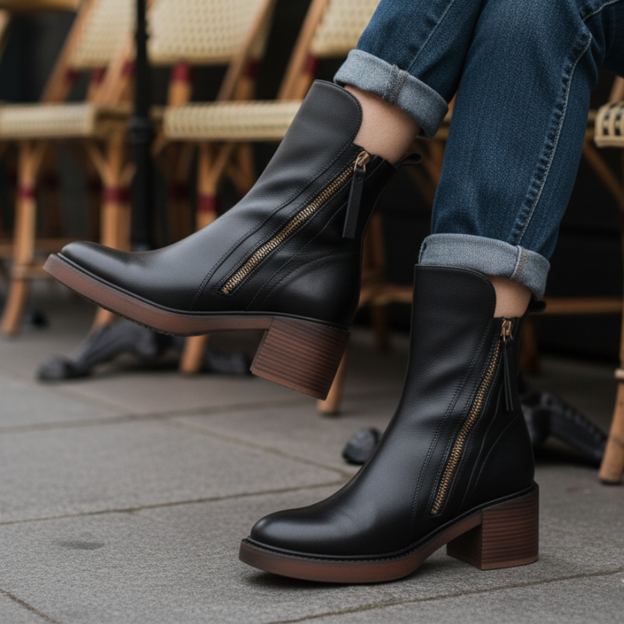 Valorine | Botte en cuir noire