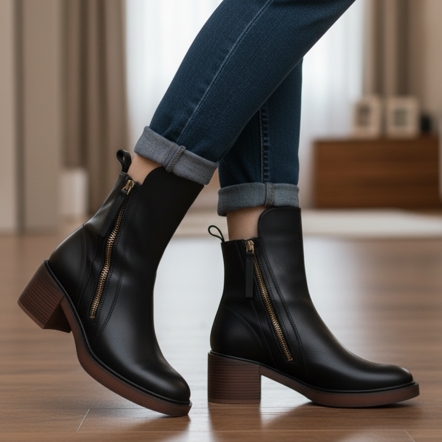 Valorine | Botte en cuir noire