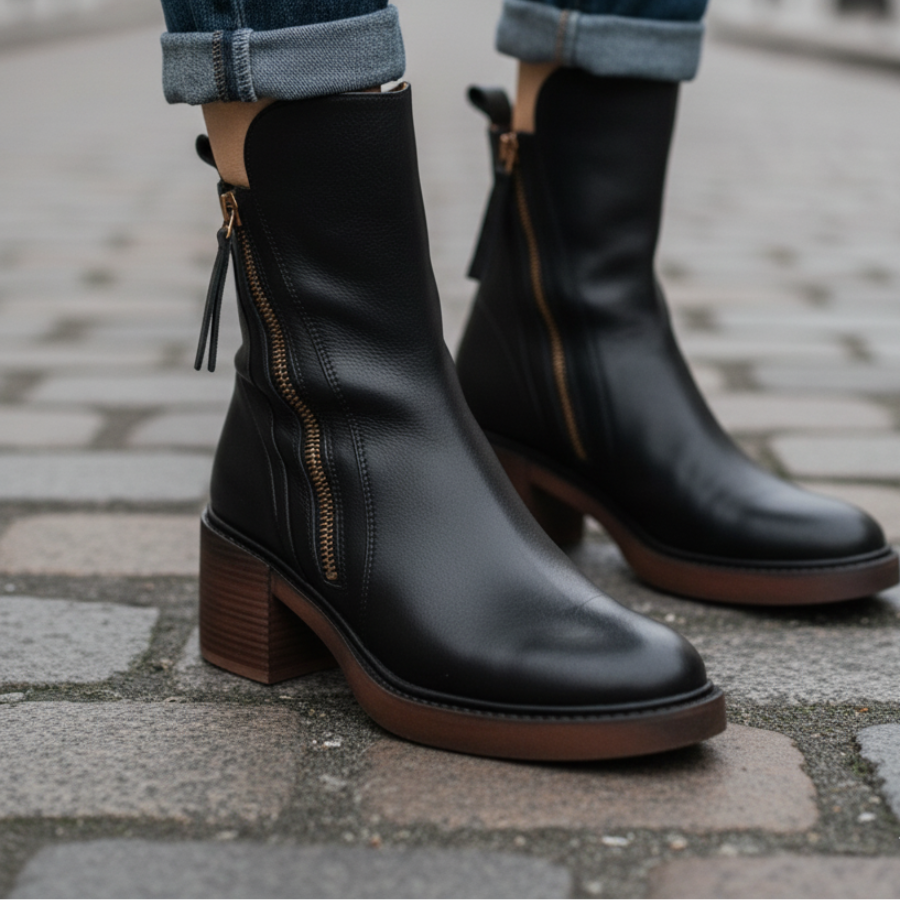 Valorine | Botte en cuir noire