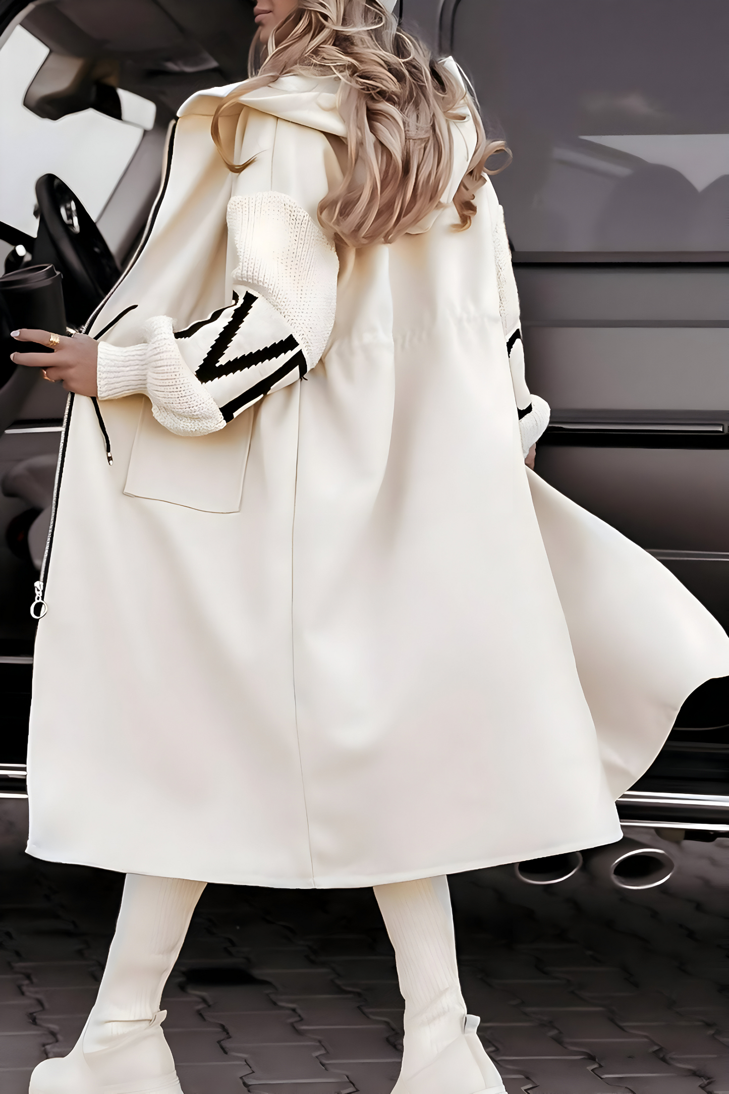 Peggy | Veste femme à manches tricotées et capuche