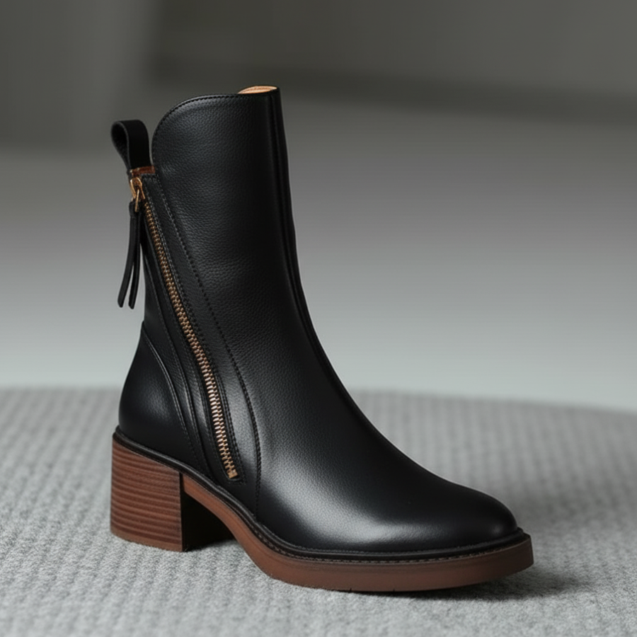 Valorine | Botte en cuir noire