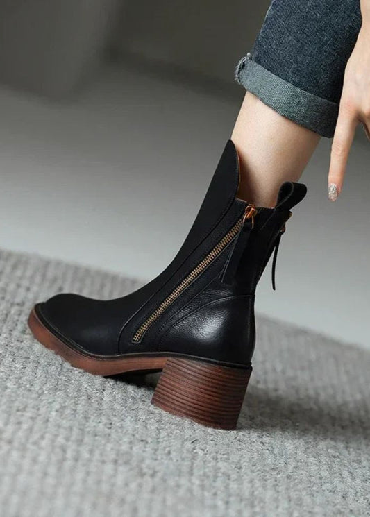 Valorine | Botte en cuir noire