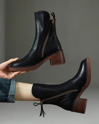 Valorine | Botte en cuir noire