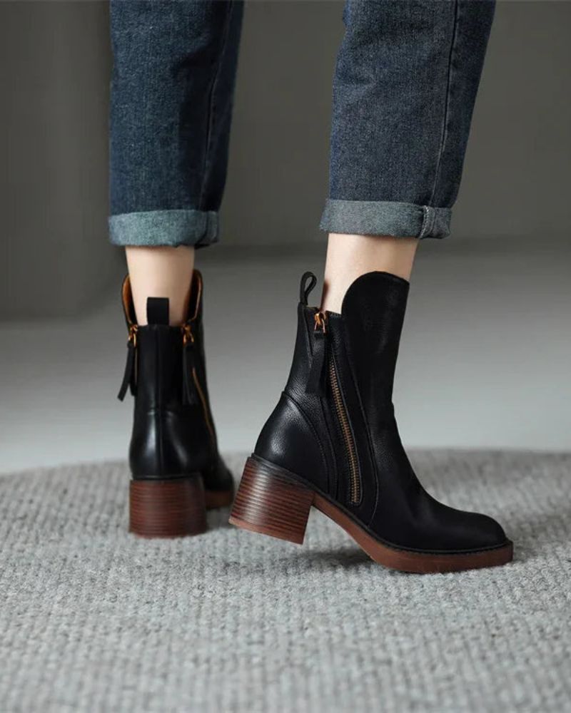 Valorine | Botte en cuir noire