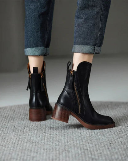 Valorine | Botte en cuir noire