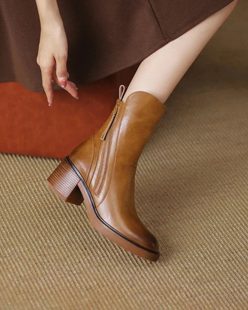 Valorine | Botte en cuir noire