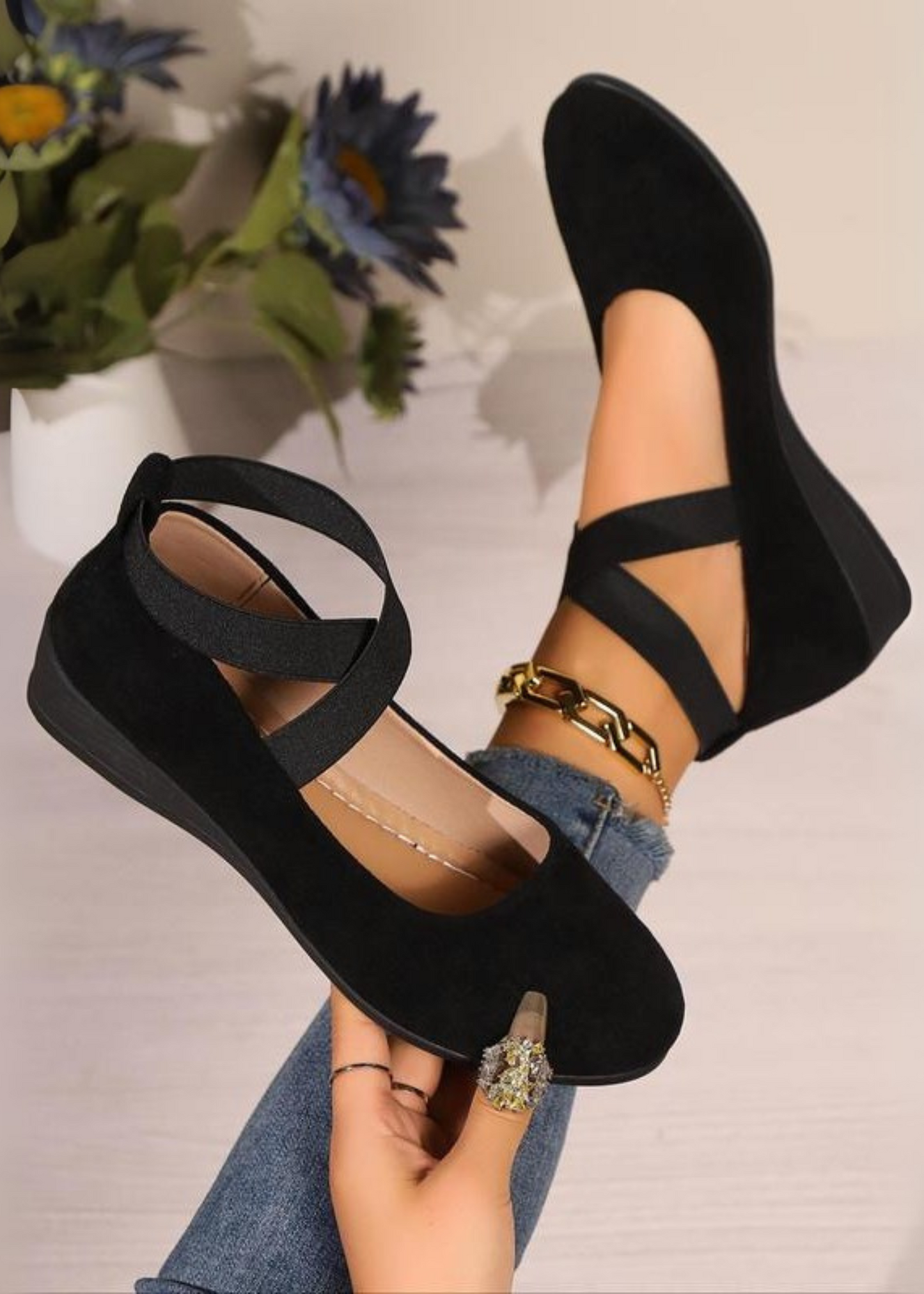 Élodie | Ballerines À Talons Compensés Fermées