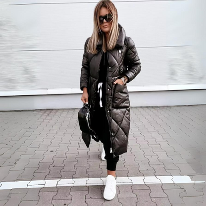 Nicole | Veste longue en coton matelassée