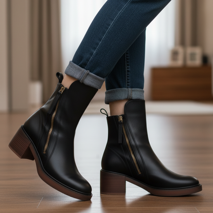 Valorine | Botte en cuir noire
