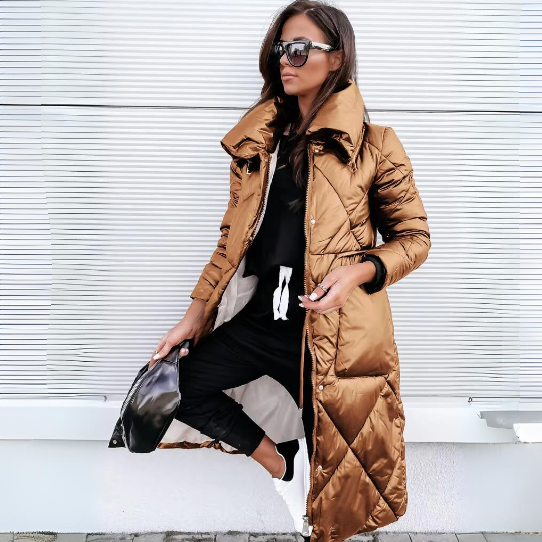 Nicole | Veste longue en coton matelassée