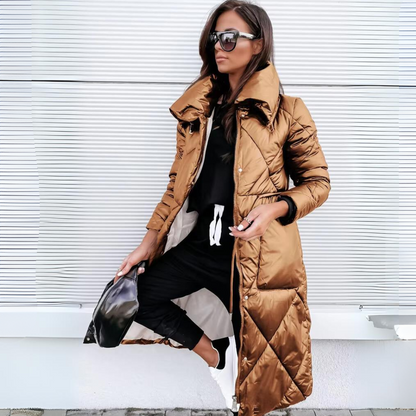 Nicole | Veste longue en coton matelassée
