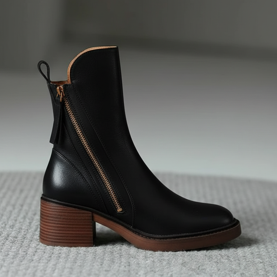 Valorine | Botte en cuir noire