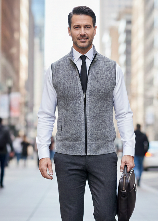 Antoine | Gilet Elegante con Zip Intera