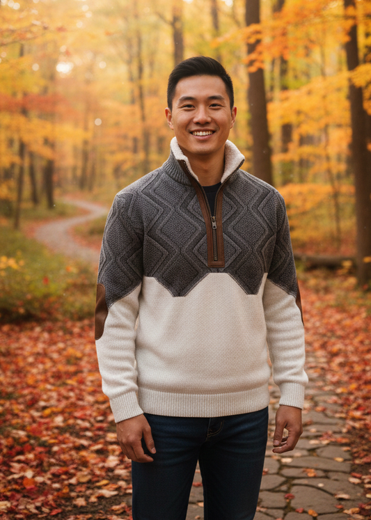 Hugo | Pull zippé á col