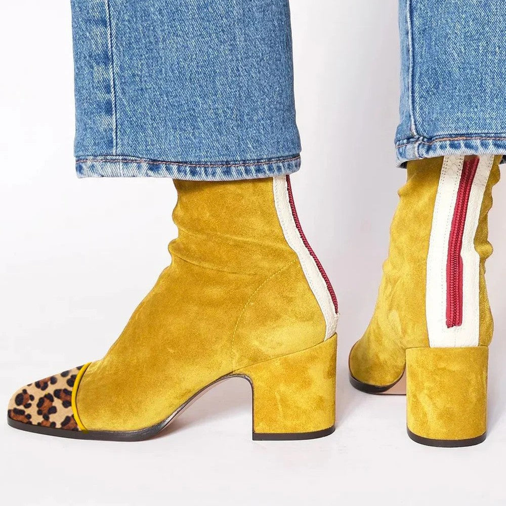 Isaline | Bottines Élégantes à Talons Carrés