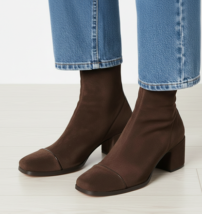 Isaline | Bottines Élégantes à Talons Carrés