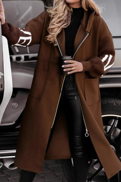 Peggy | Veste femme à manches tricotées et capuche